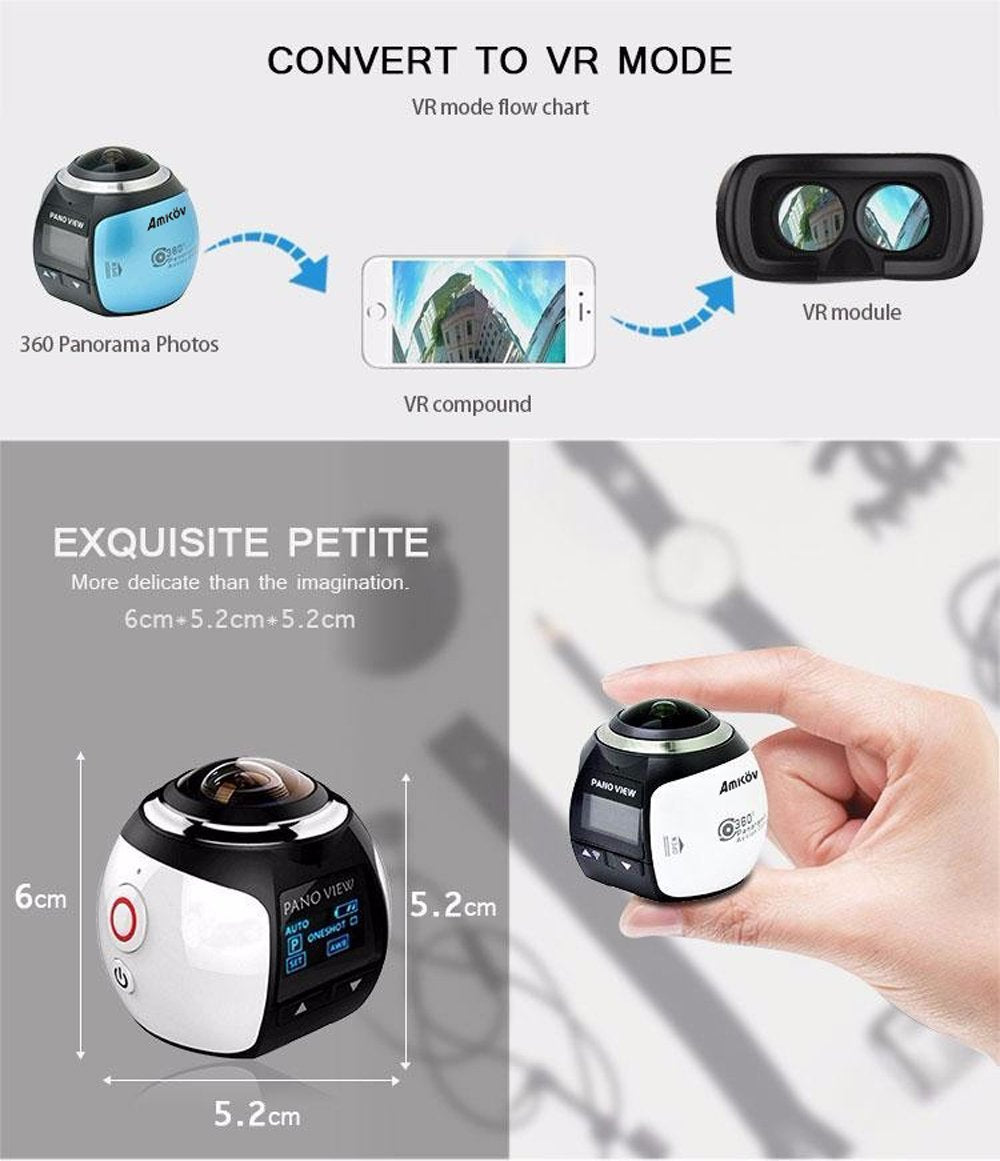 V1 360° 4K Waterproof Action Camera with WiFi VR Extended Battery Life - product feature