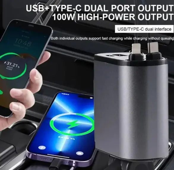 Digital Display Charging USB Adapter Cigarette Lighter One to Four Real-Time Digital Display - product feature